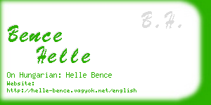 bence helle business card